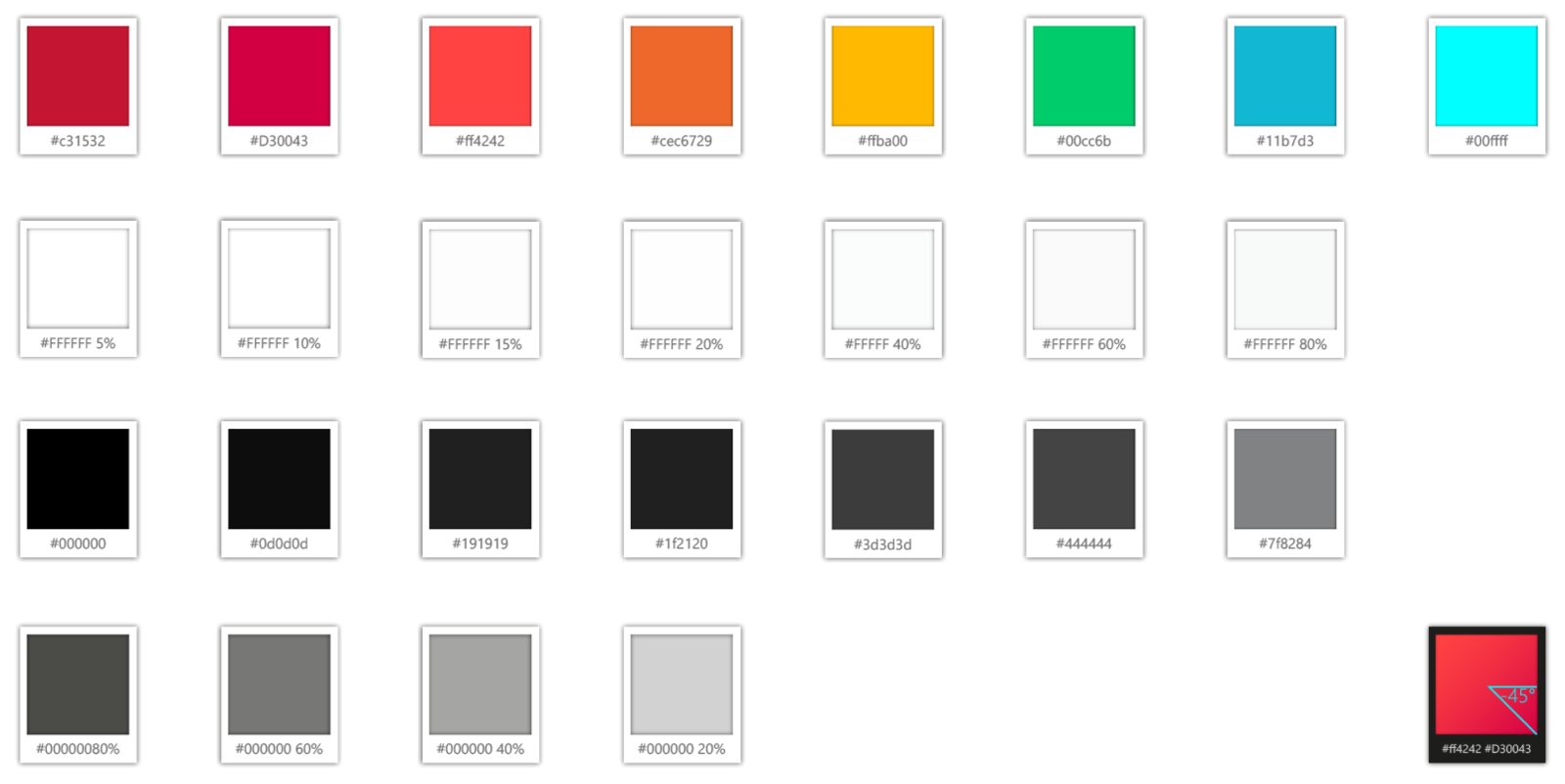 Code couleur de l'application IMA Éditor Group, User Interface Design par kero