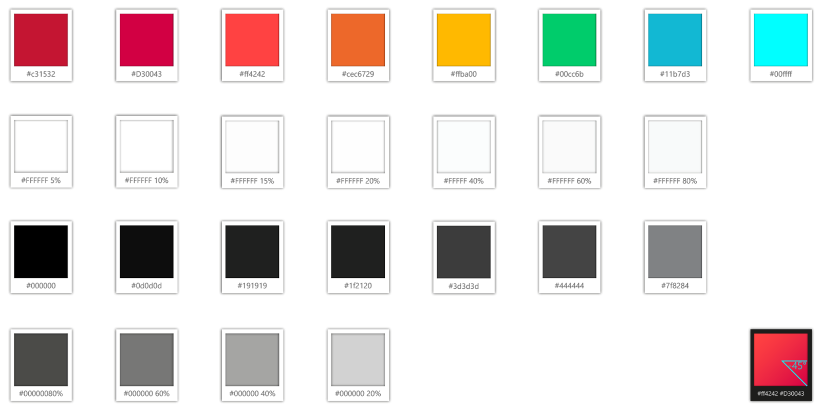 Code couleur Code couleur de l'application IMA Éditor Group, User Interface Design par kero
