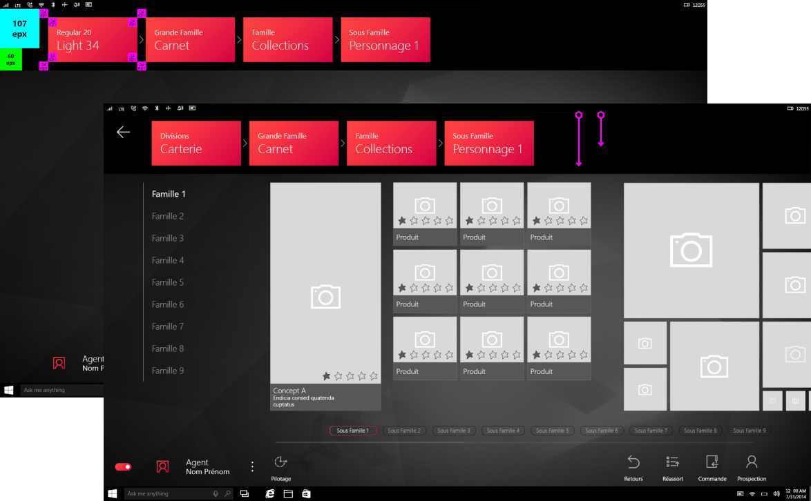 File d’Ariane de l'application IMA Éditor Group, User Interface Design par kero