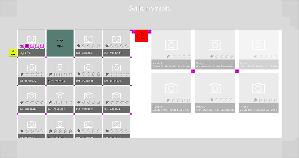 Grille normale de produits de l'application IMA Éditor Group, User Interface Design par kero