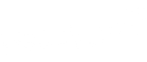 Happychic logo monochrome blanc