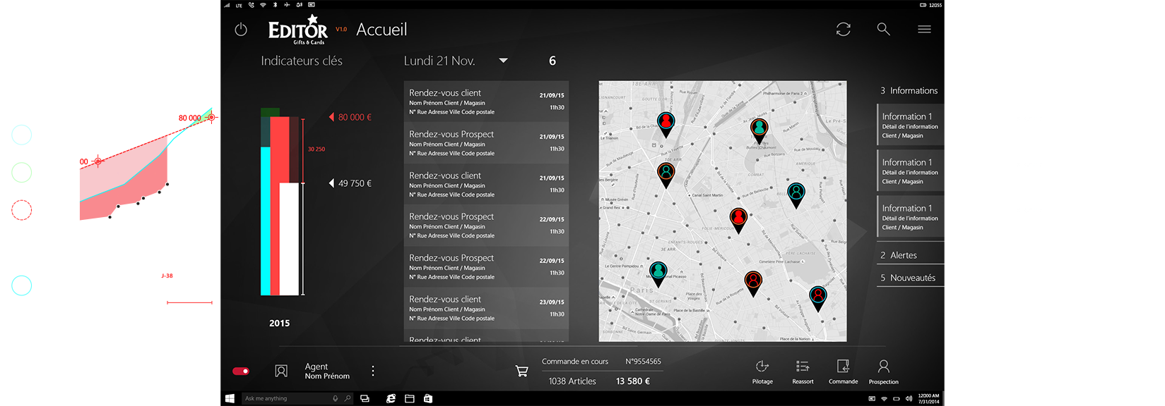 Vue d'ensemble de la page d'accueil Vue d'ensemble de la page d'accueil de l'application IMA Éditor Group, User Interface Design par kero