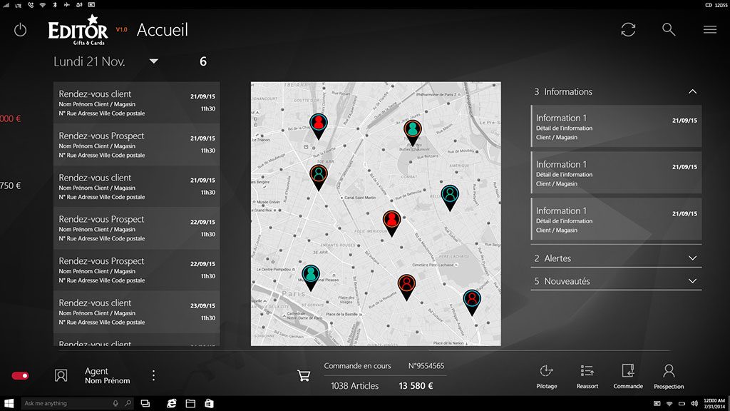 Coté droit de la page d'accueil de l'application IMA Éditor Group User Interface Design par kero