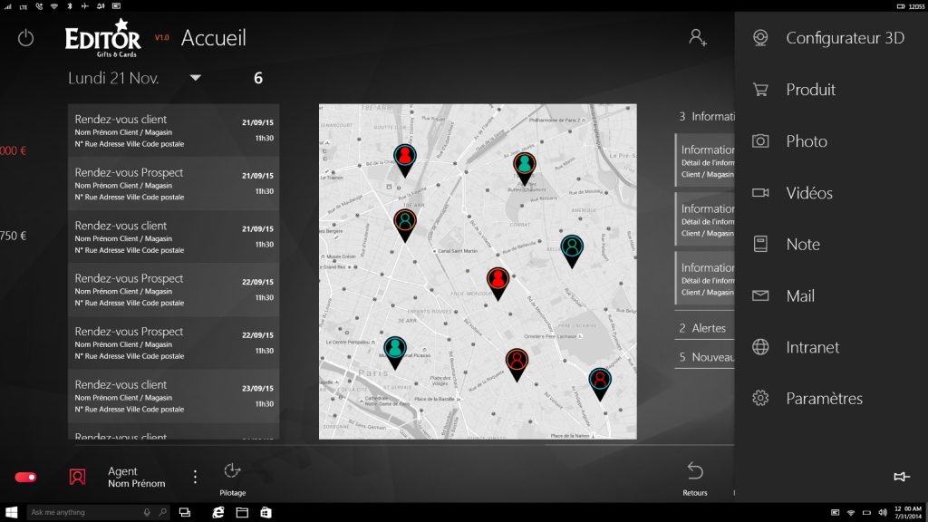 Munu de navigation principale ouvert Munu de navigation principale ouvert de l'application IMA Éditor Group , User Interface Design par kero