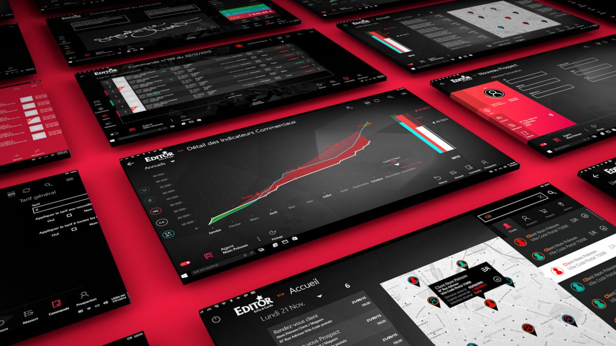 User Interface Design Portage Application métier Commerciaux nomades sur tablette Windows