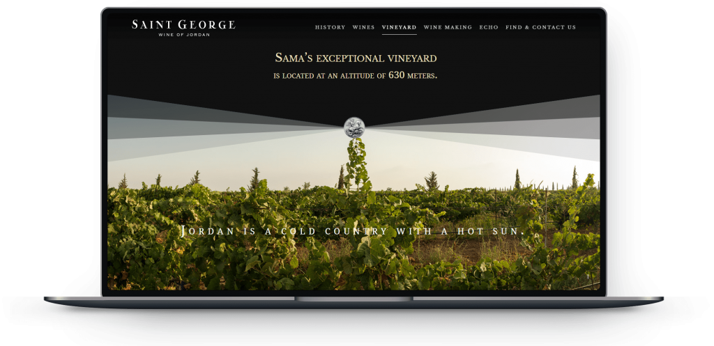 Wineyard Saint George Wine of Jordan laptop user interface design kero