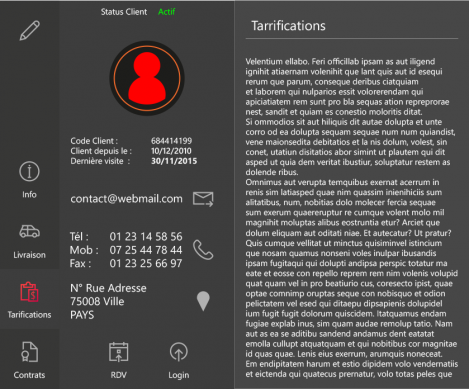 Détails facturation Détails facturation des Profil Tiers (Clients/Prospects) de l'application IMA Éditor Group, User Interface Design par kero