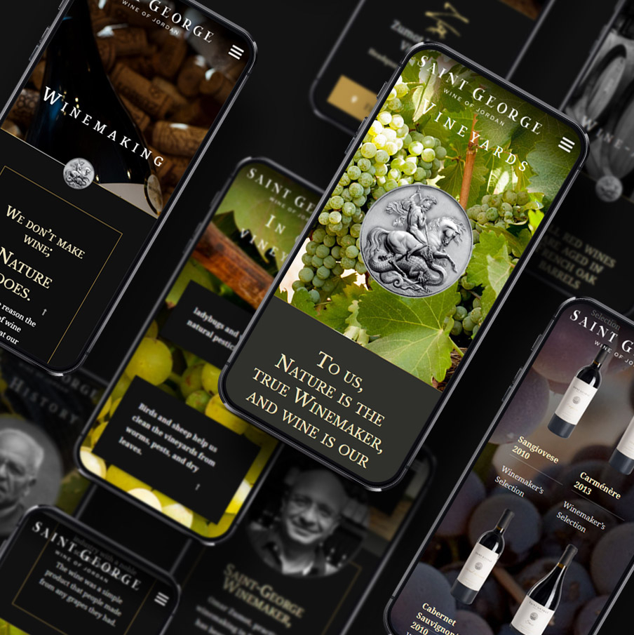 Site de marque luxe - Web responsive Saint George Wine of Jordan user interface design kero