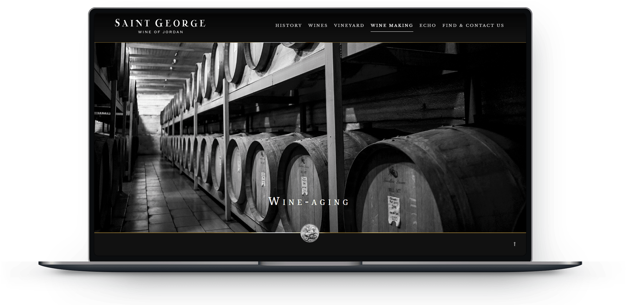 Wine aging (laptop) Saint George Wine of Jordan user interface design kero