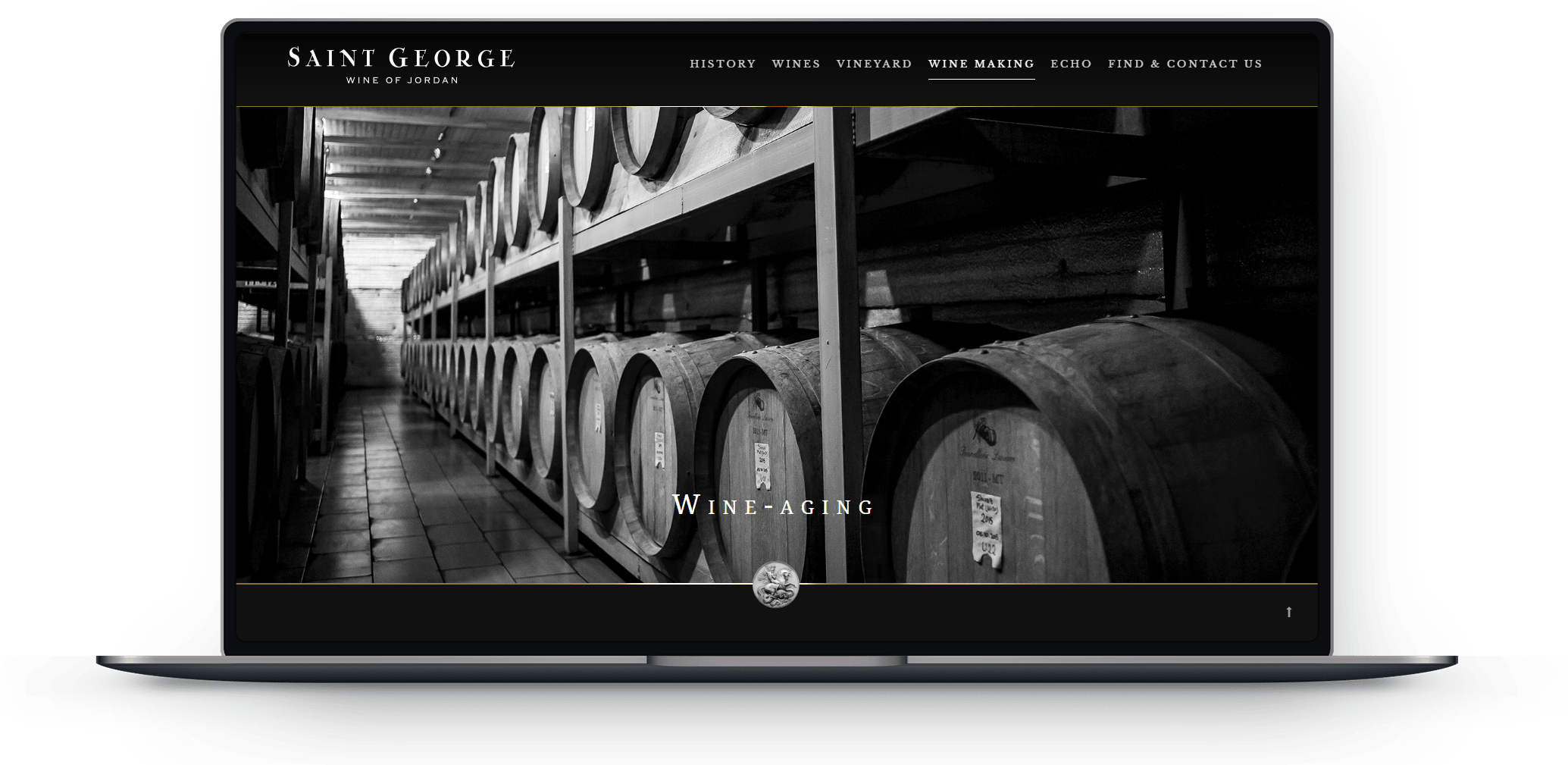 Wine aging (laptop) Wine aging (laptop) Saint George Wine of Jordan user interface design kero