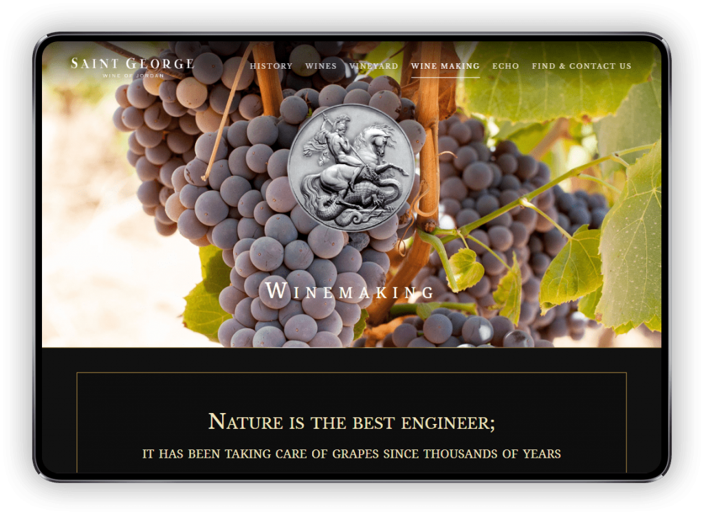 Wine making Saint George Wine of Jordan desktop user interface design kero
