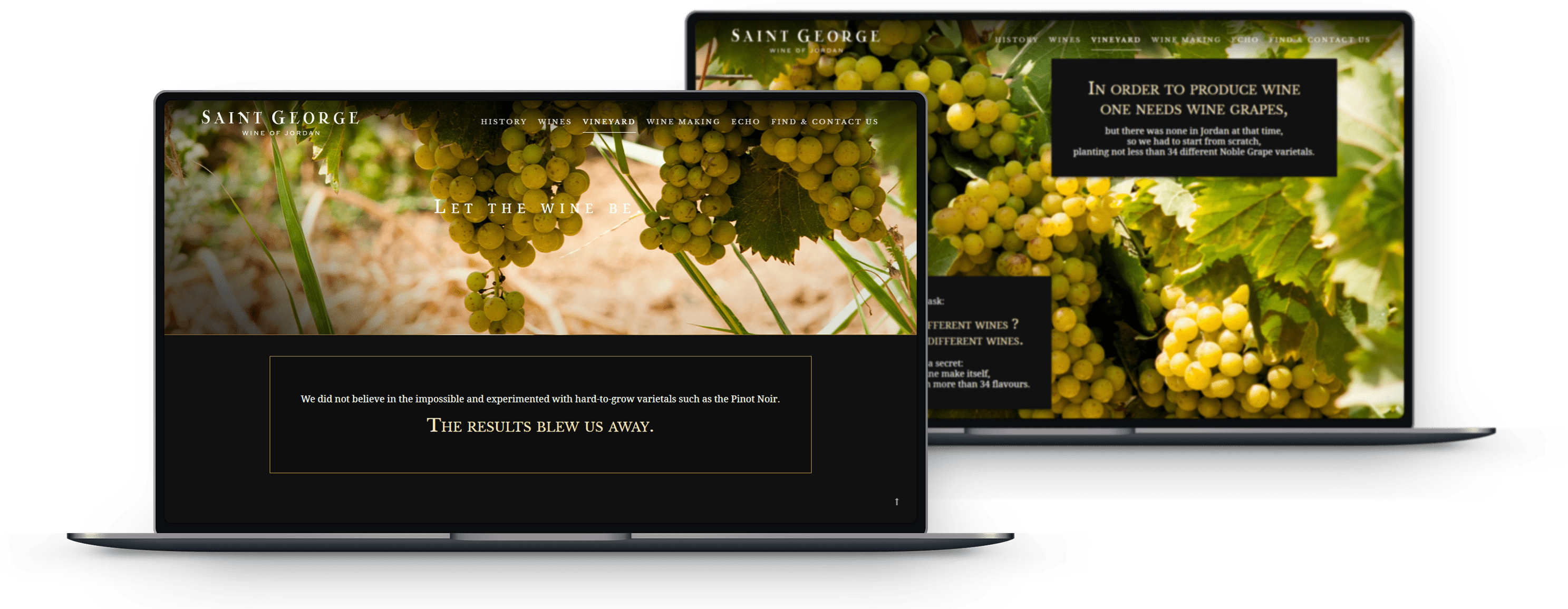 Wineyard Saint George Wine of Jordan laptop user interface design kero