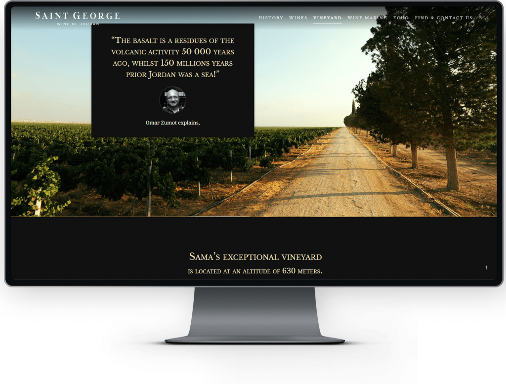 wineyard page Saint George Wine_of_Jordan responsive laptop user interface design kero